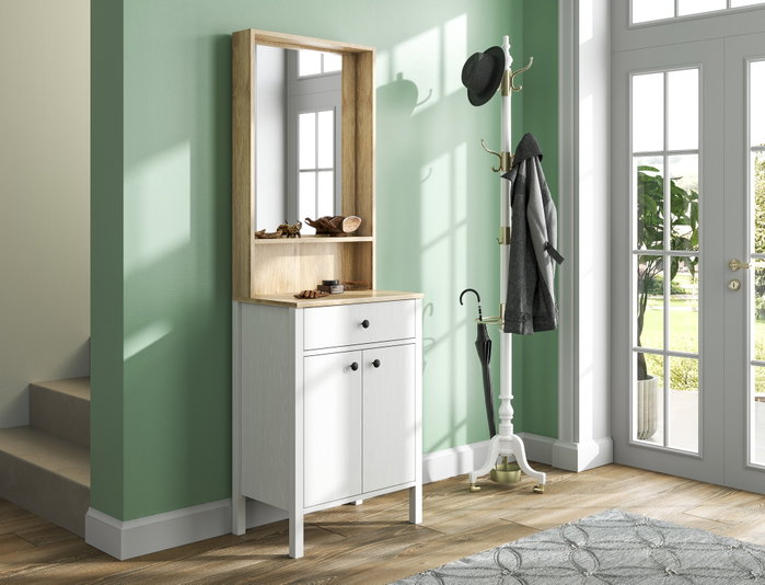 Hanah Home Soporte de Pasillo FRN-20078 Madera y Blanco
